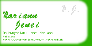 mariann jenei business card